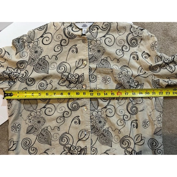 AKS Amy K Su Jacket 3/4 Sleeve Linen Blend Jacket 1X - Picture 2 of 11